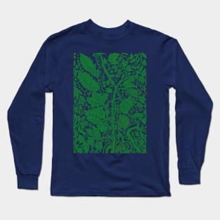 Green Pattern with Plants Long Sleeve T-Shirt